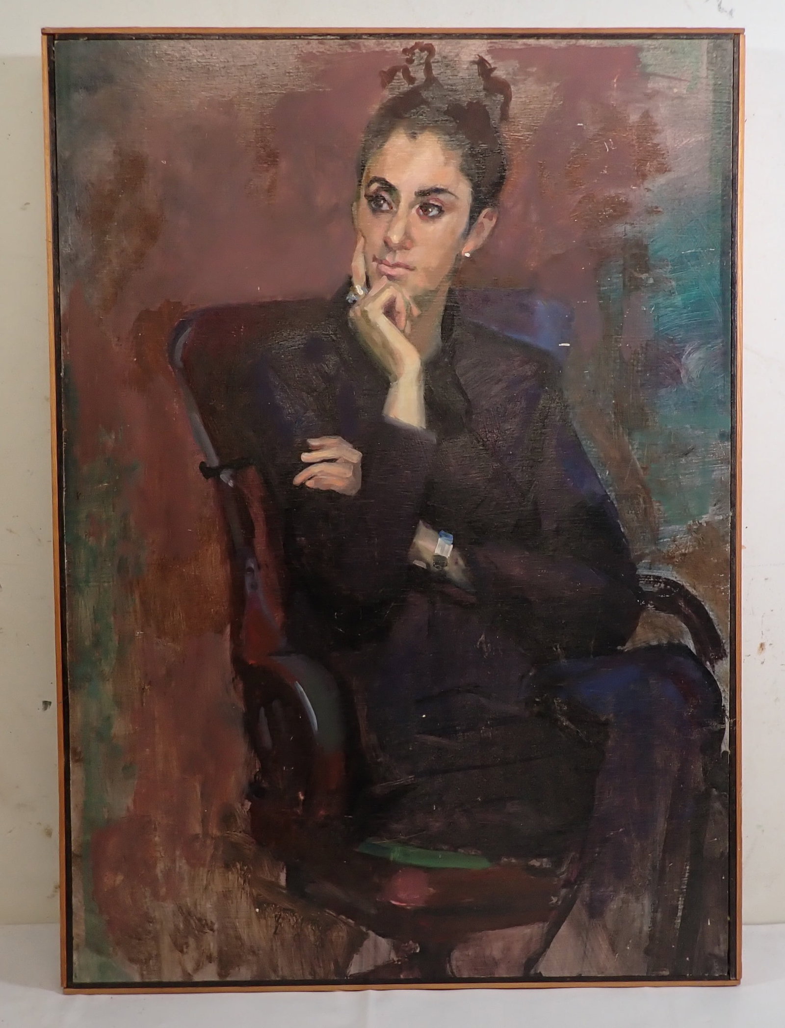 John Reilly Oil on Board Portrait Painting (1 of 2)