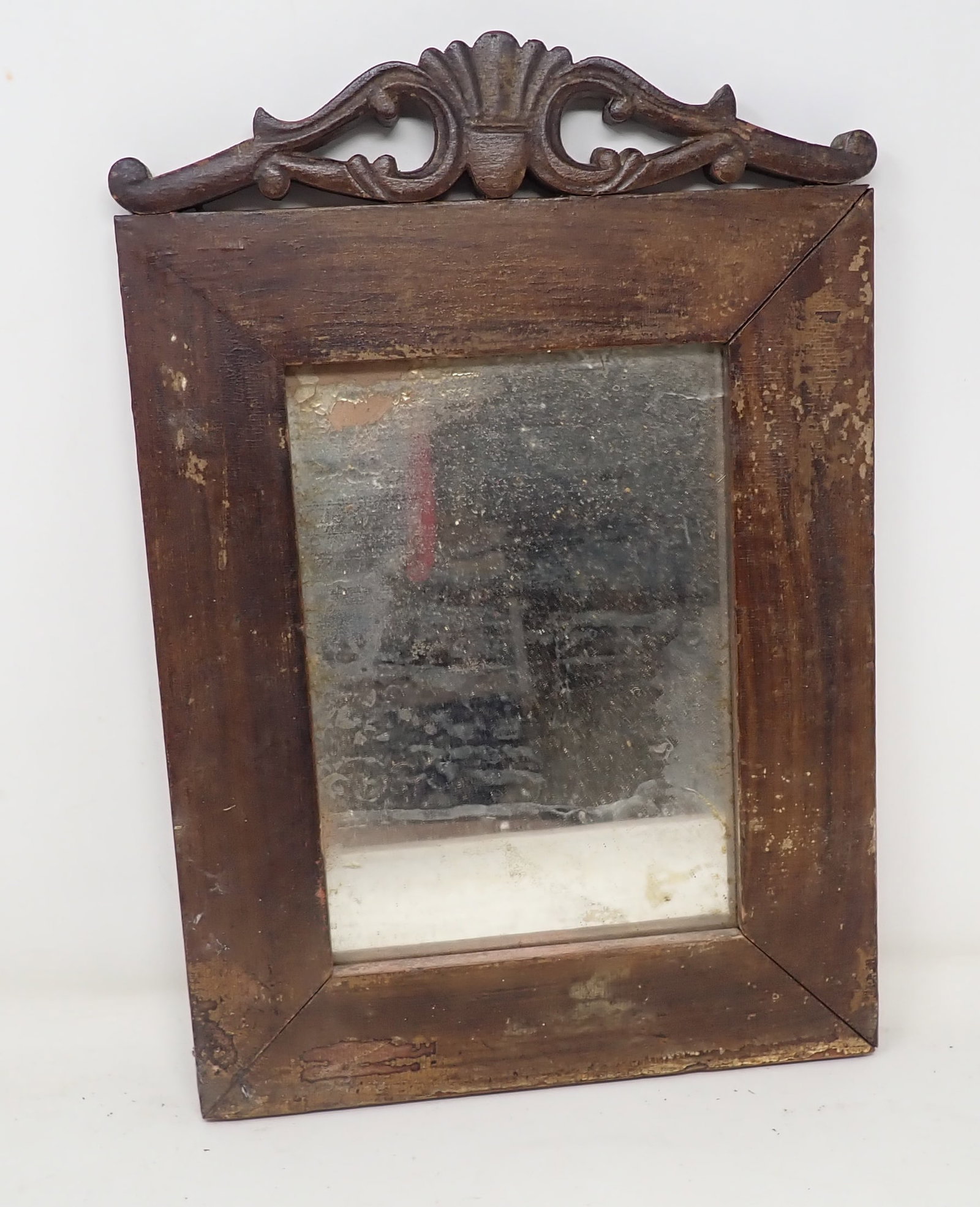 Mirror: Approx 9 1/4" x 14". Has hand hewn backing.