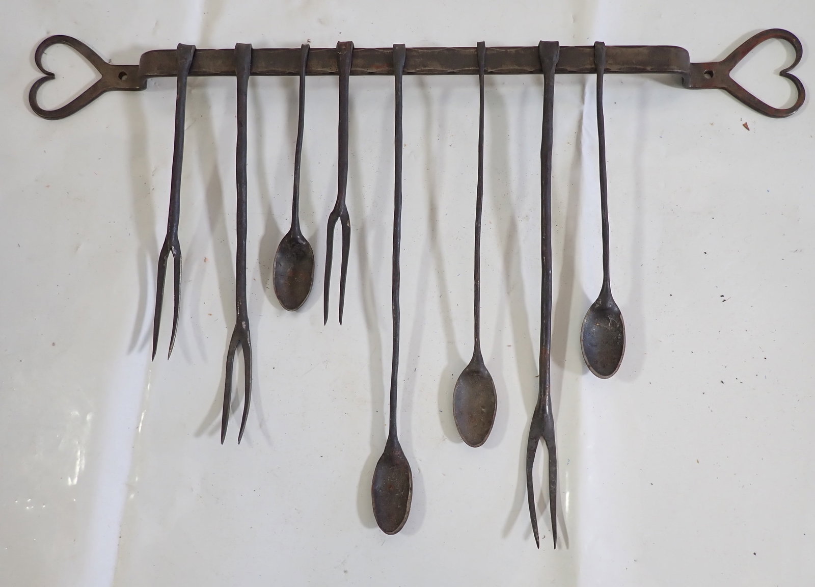 Wrought Iron Utensils & Rack w/ Hearts (1 of 5)