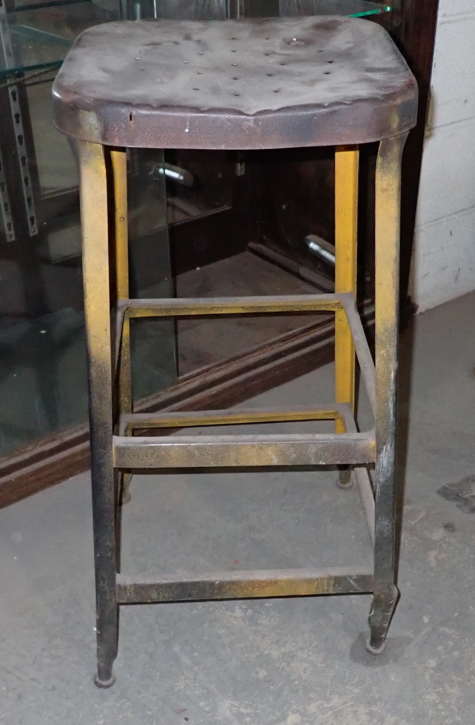 Industrial Stool: Apprx 14" x 14" x 29 1/2" tall. No in house shipping !