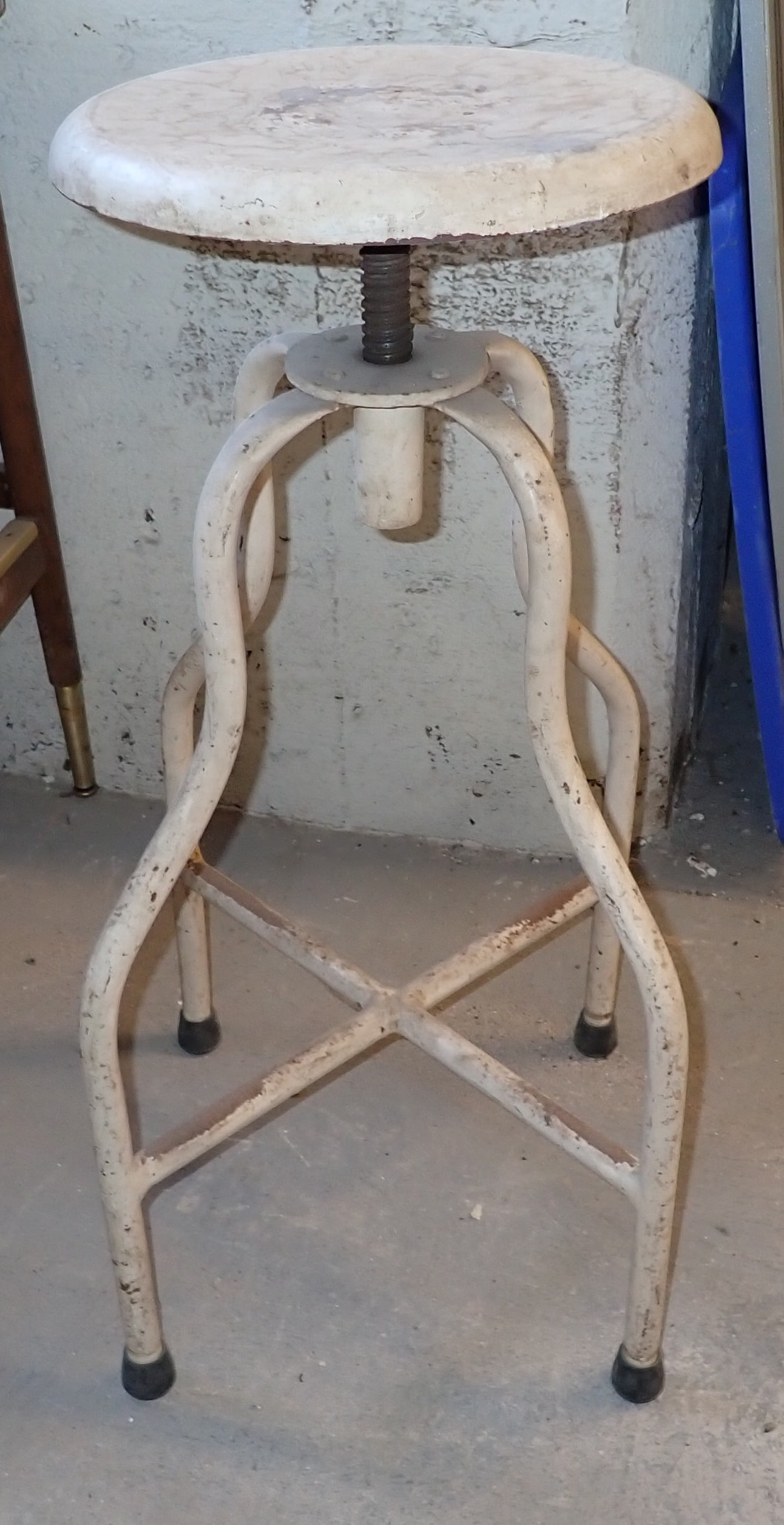 Industrial Stool: Approx 12 1/2" in diameter and 29" tall. No in house shipping !