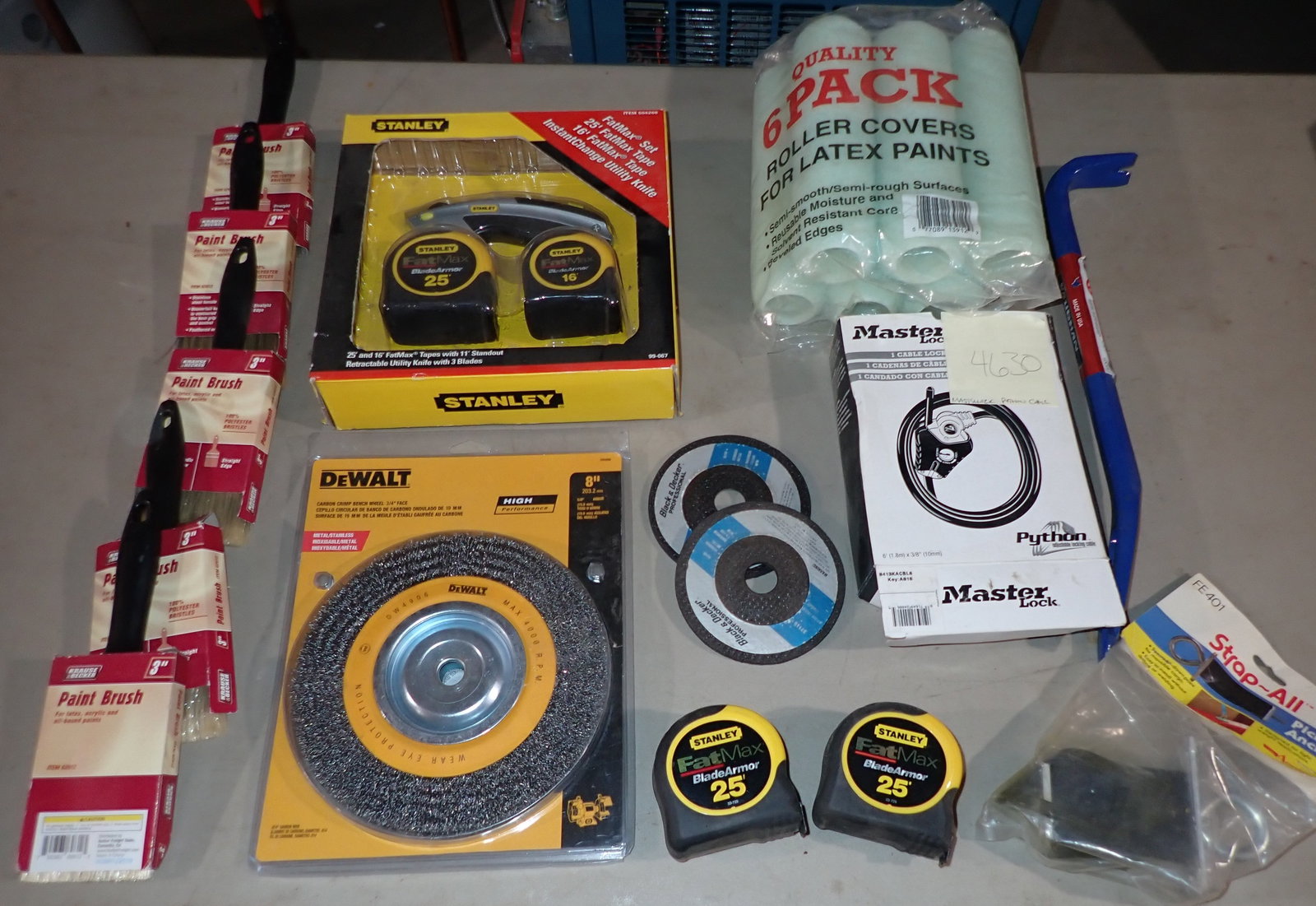 Stanley Tape Measures Dewalt Bench Wheel Paint Brushes & Misc (1 of 5)