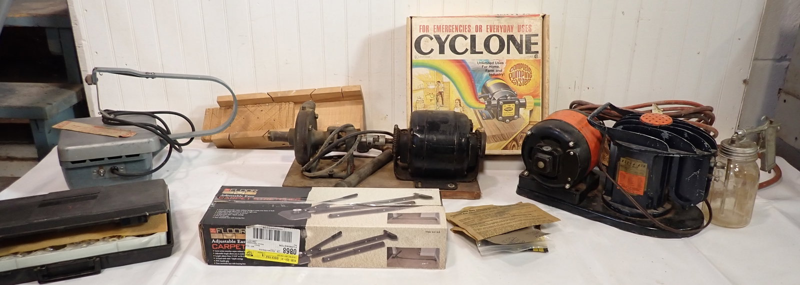 Pumps Compressor Scroll Saw Carpet Stretcher: Must take all. No in house shipping