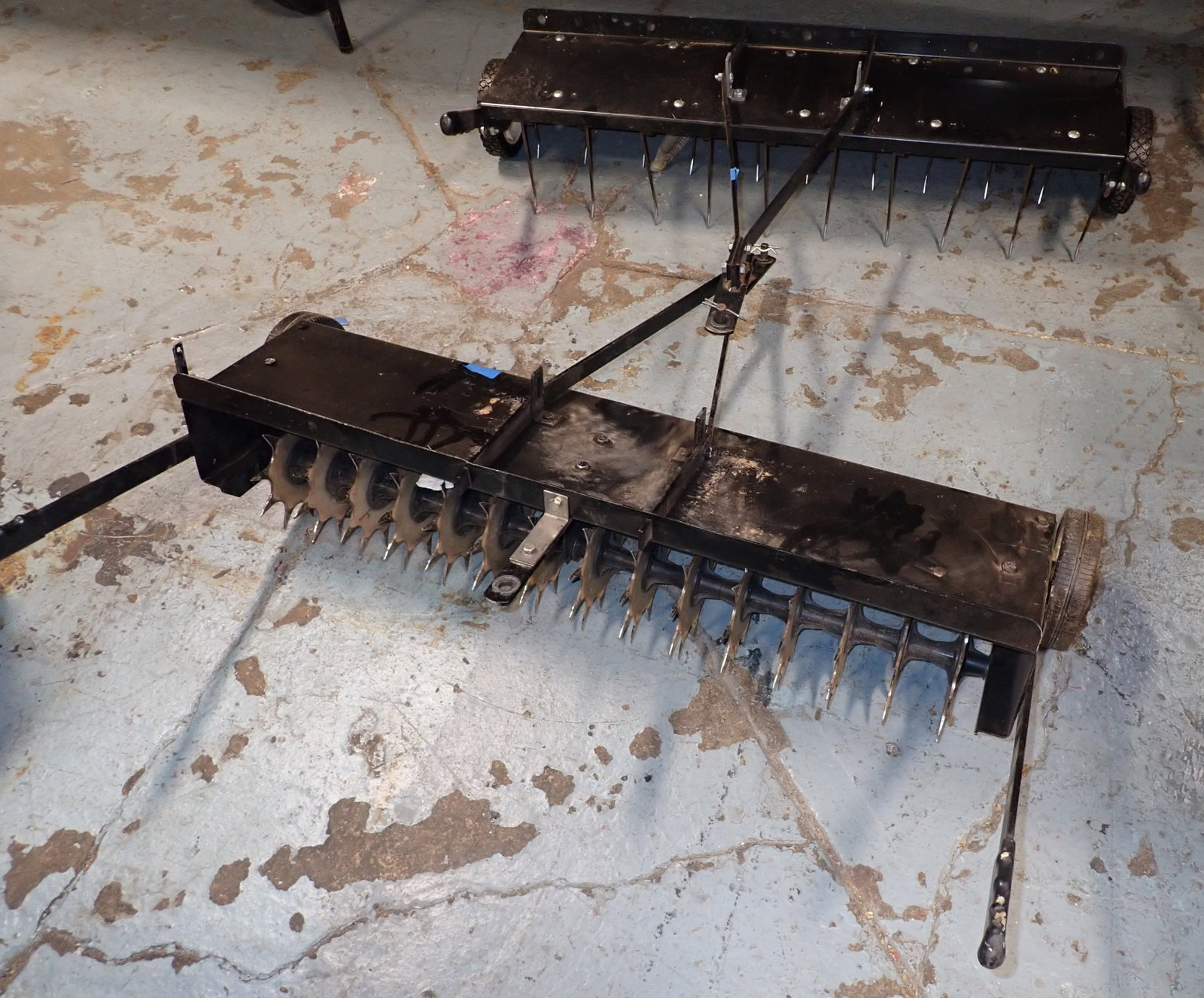Garden Tractor Thatcher & Aerator: Approx 41" wide. No in house shipping