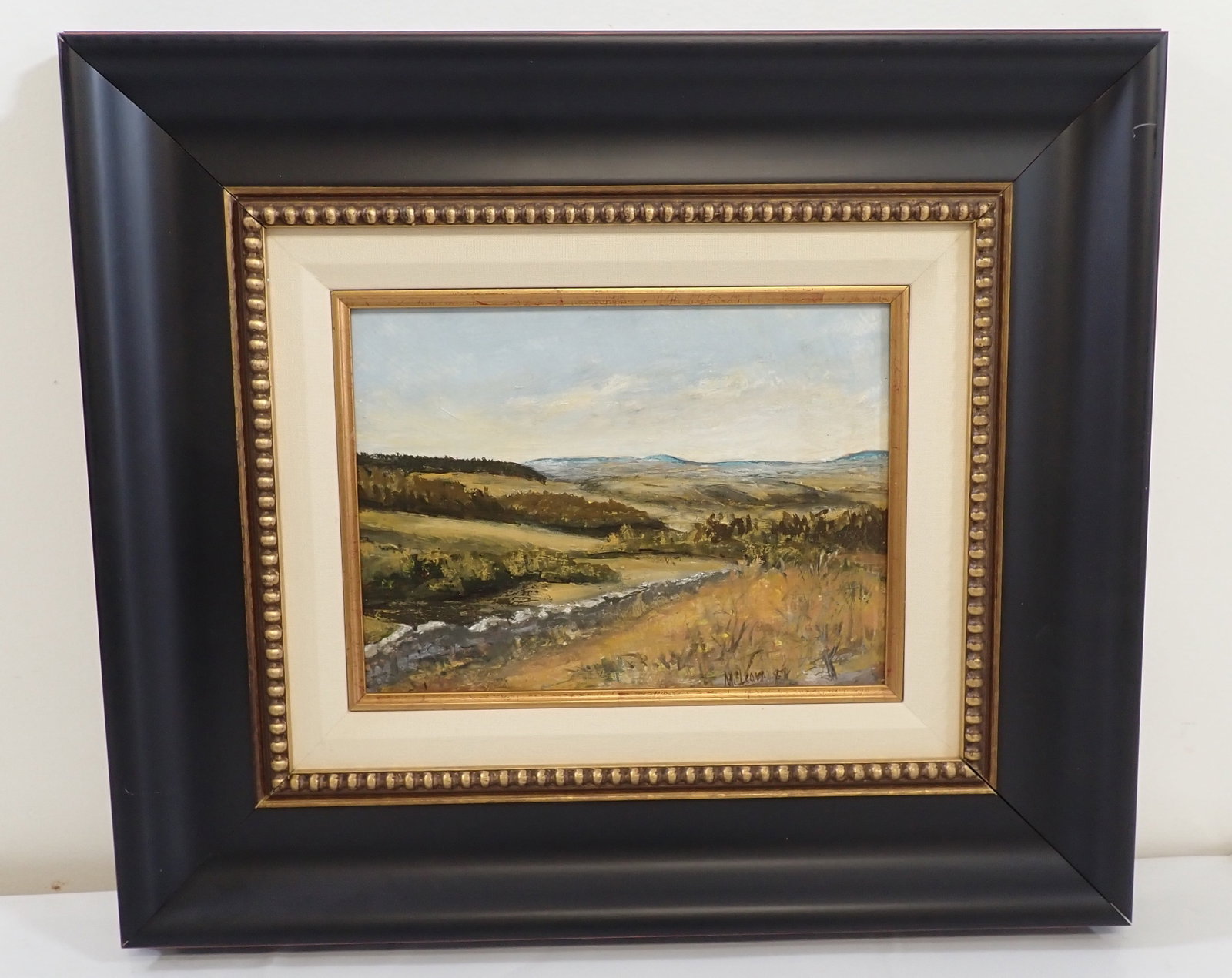 G.J McLean Aln Valley Oil Painting: View of Aln Valley from Edlingham Road. Painting is signed and comes with the COA. Apprx 17" x 19 1/2". If shipping is needed, contact UPS Store 5528 to get a quote BEFORE bidding. There are no refund
