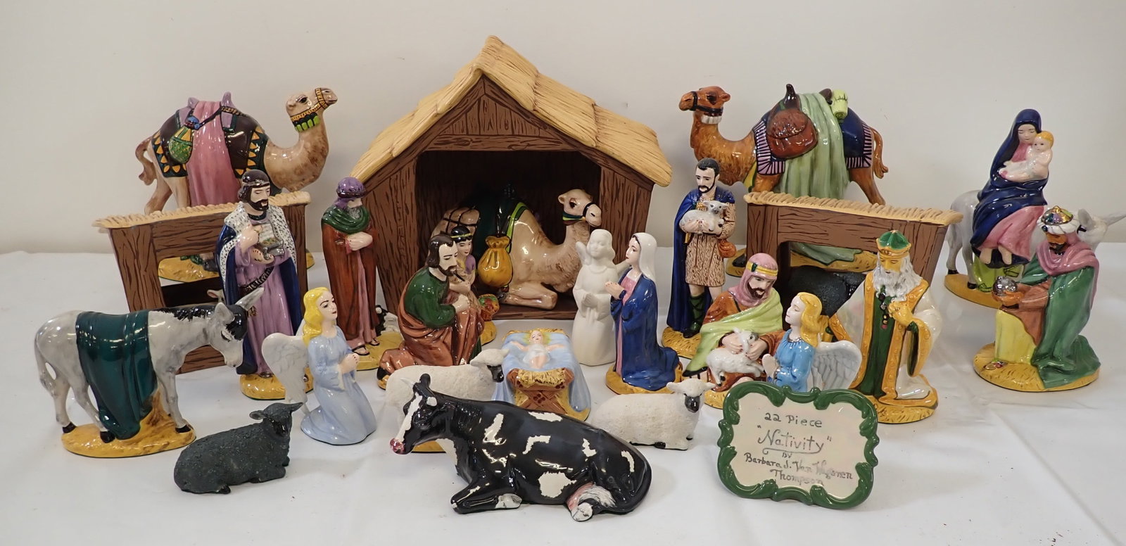Ceramic Nativity: Camels in back are apprx 9". No in house shipping !
