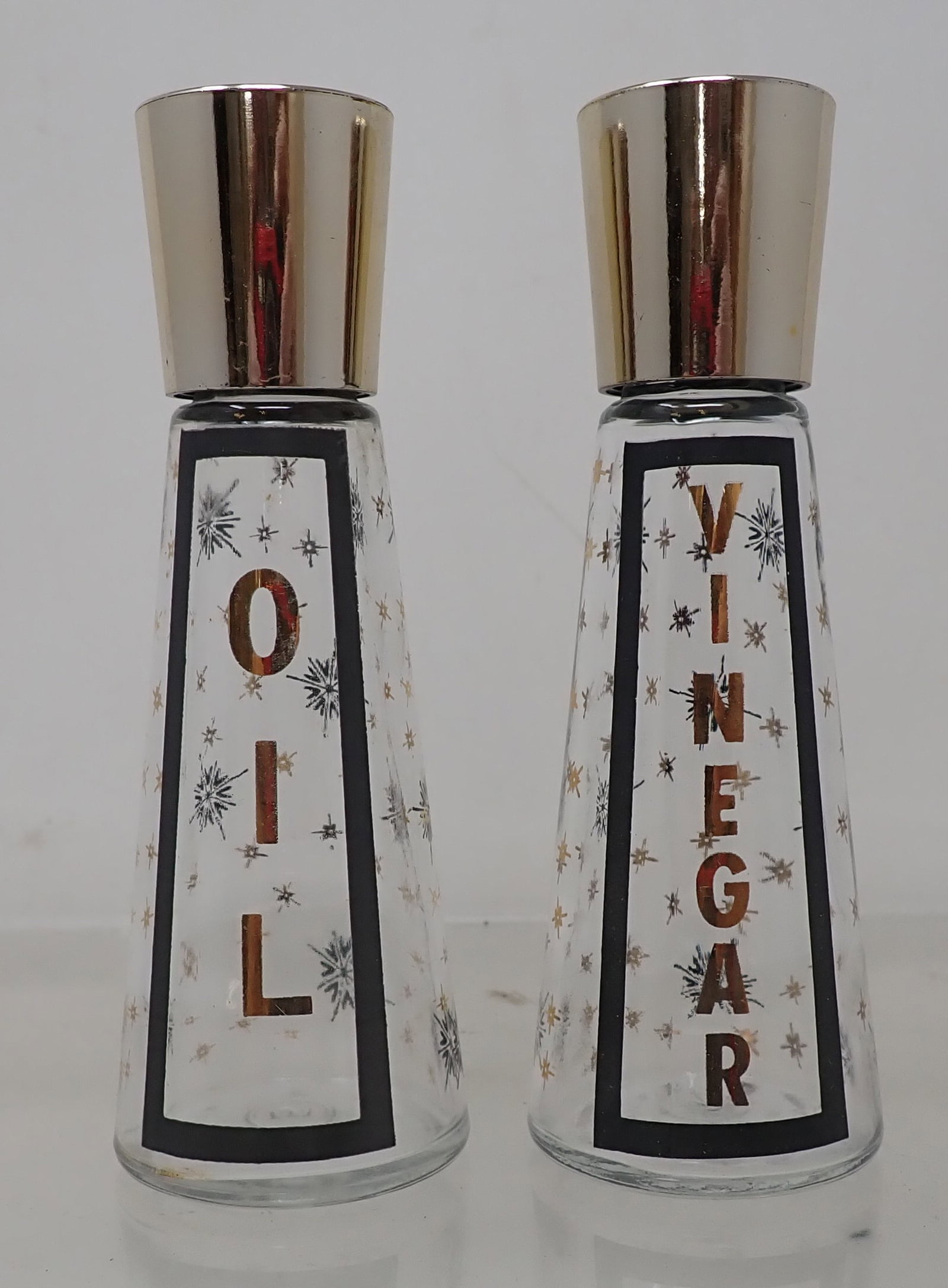 Mcm Starburst Oil & Vinegar Bottles: Approx 5" tall