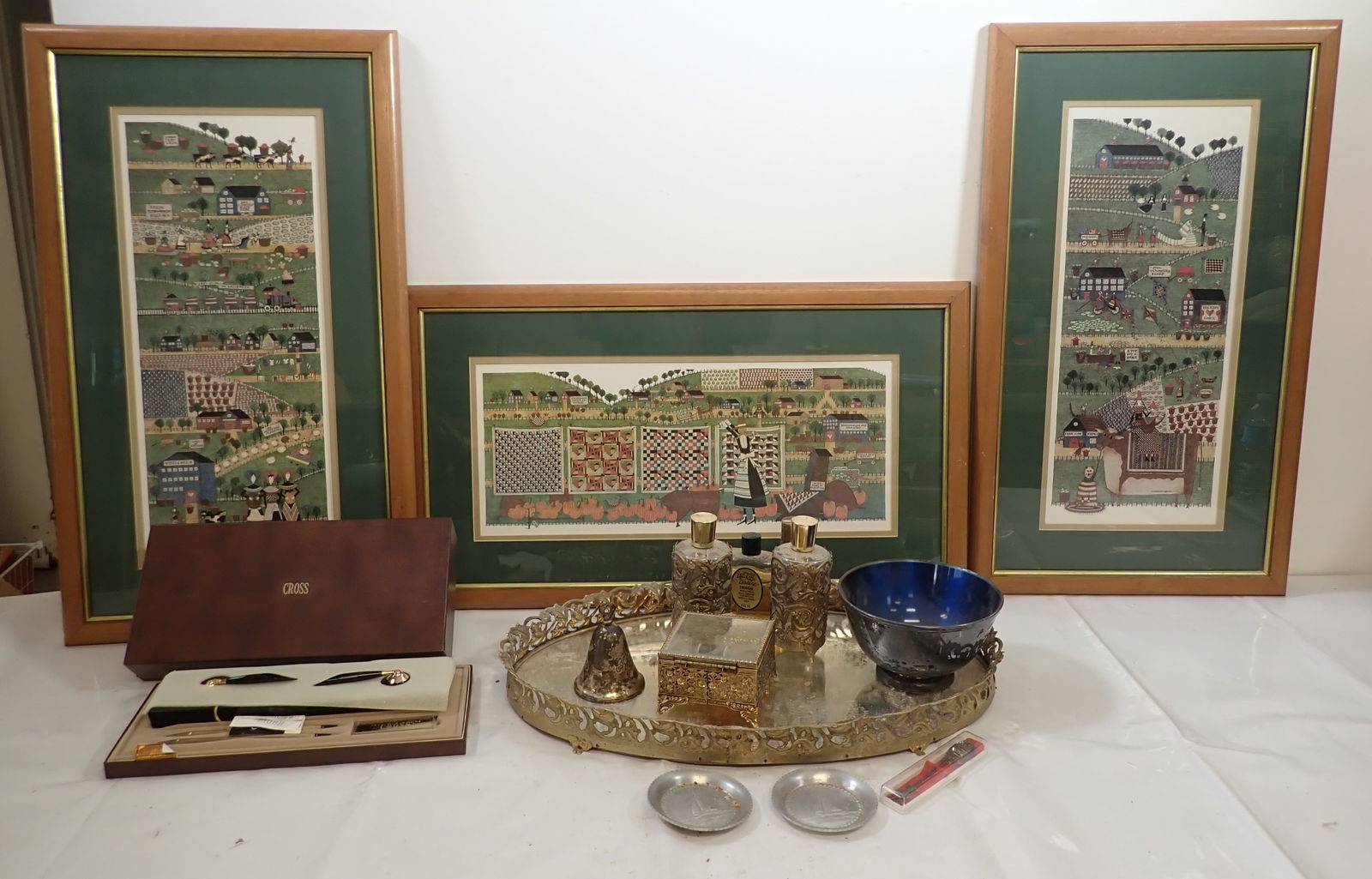 Vanity Tray Cross Desk Set & Misc (1 of 4)