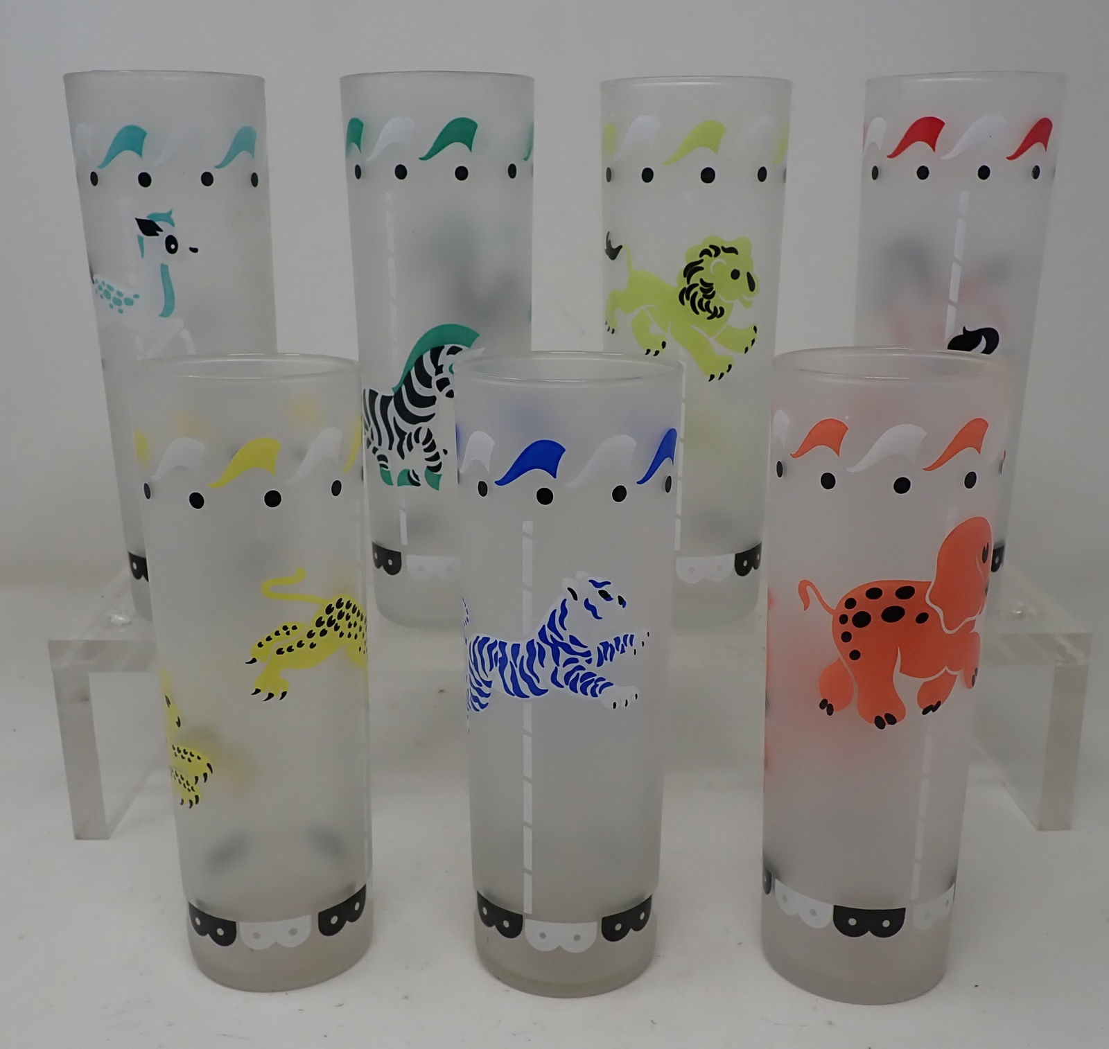 7 Vintage Libbey Carousel Drinking Glasses (1 of 3)