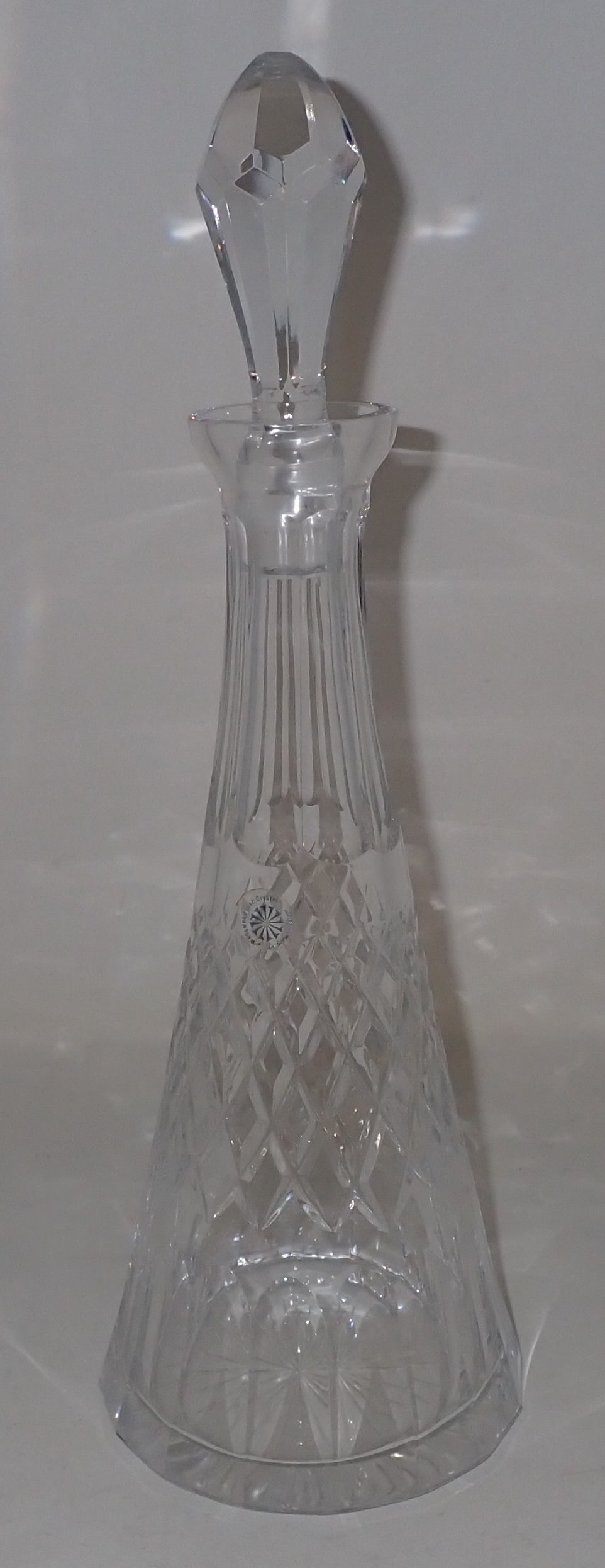 Wedgwood Irish Crystal Decanter: Approx 5" in diameter and 14 3/4" tall