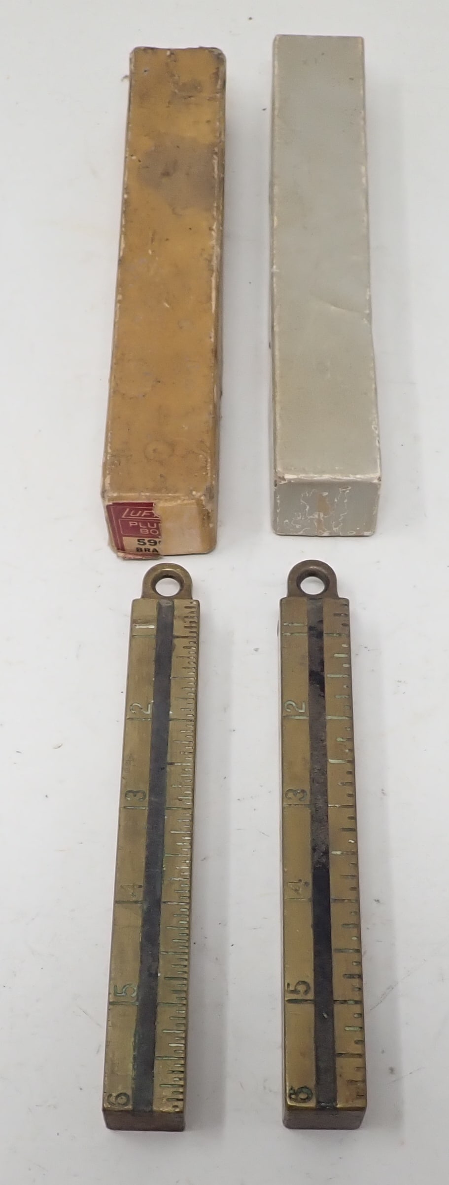 2 Lufkin 587 1/2 Brass Plumb Bobs (1 of 6)