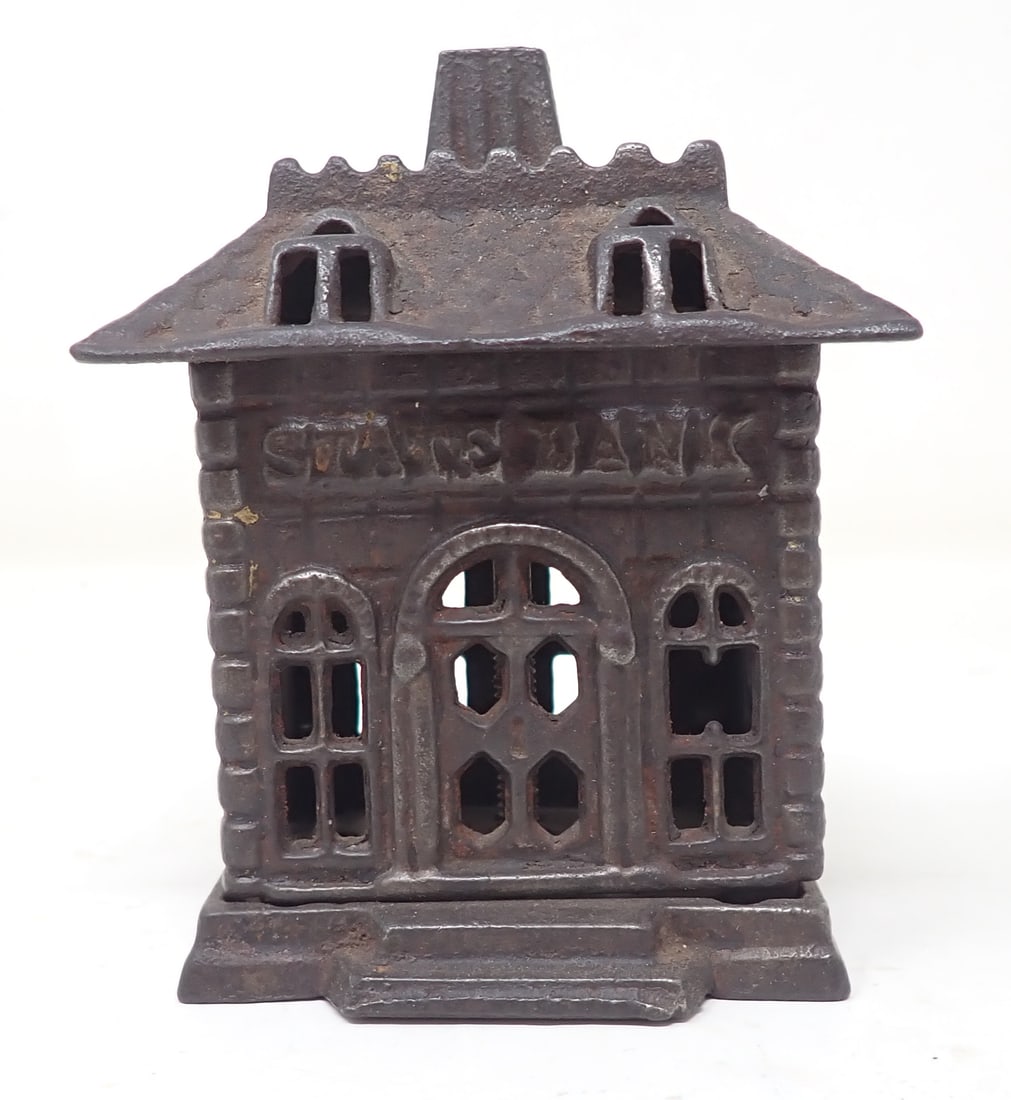 Cast Iron State Still Bank (1 of 4)