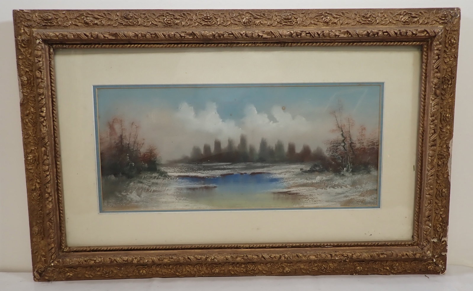 Marsh Scene Painting: Approx 18 3/4" x 29 3/4". If shipping is needed, contact UPS Store 5528 to get a quote BEFORE bidding. There are no refunds because of shipping price. Their number is (908)213-6838 and select option 5
