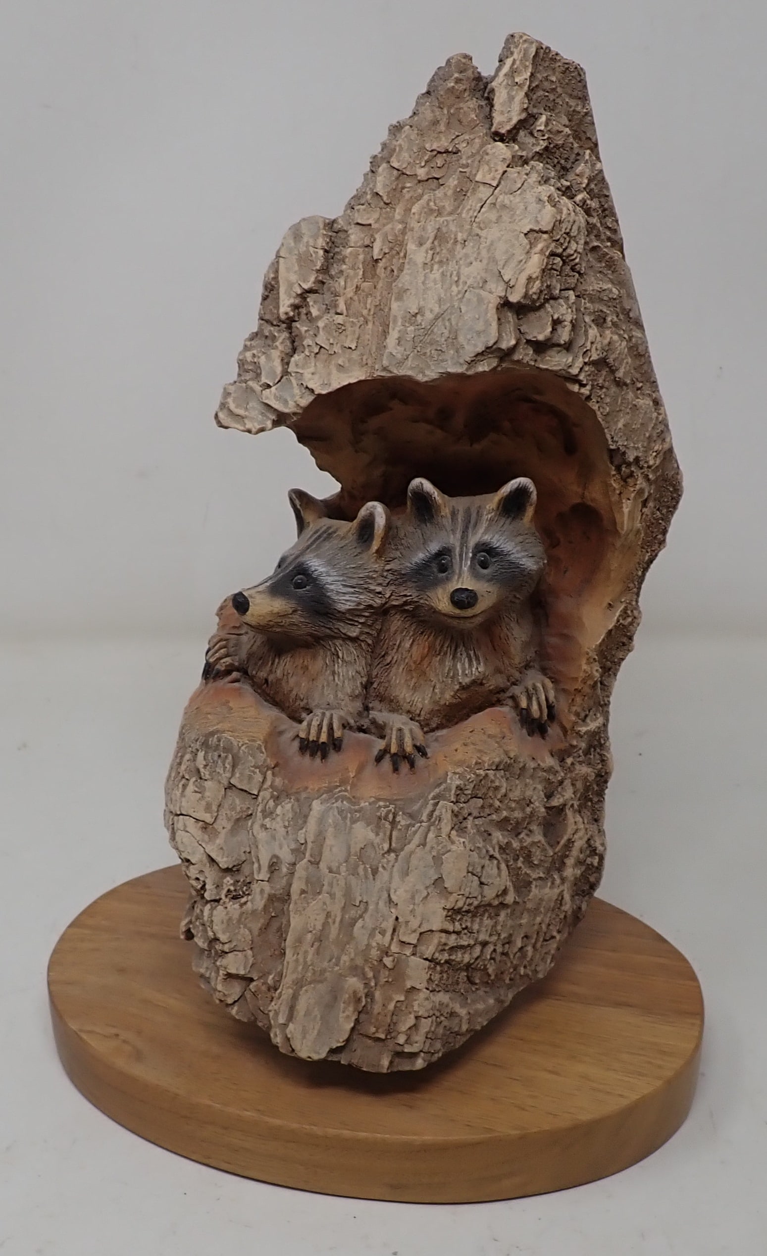 Paul Carrico Family Tree Raccoon Sculpture: Approx 11" tall.