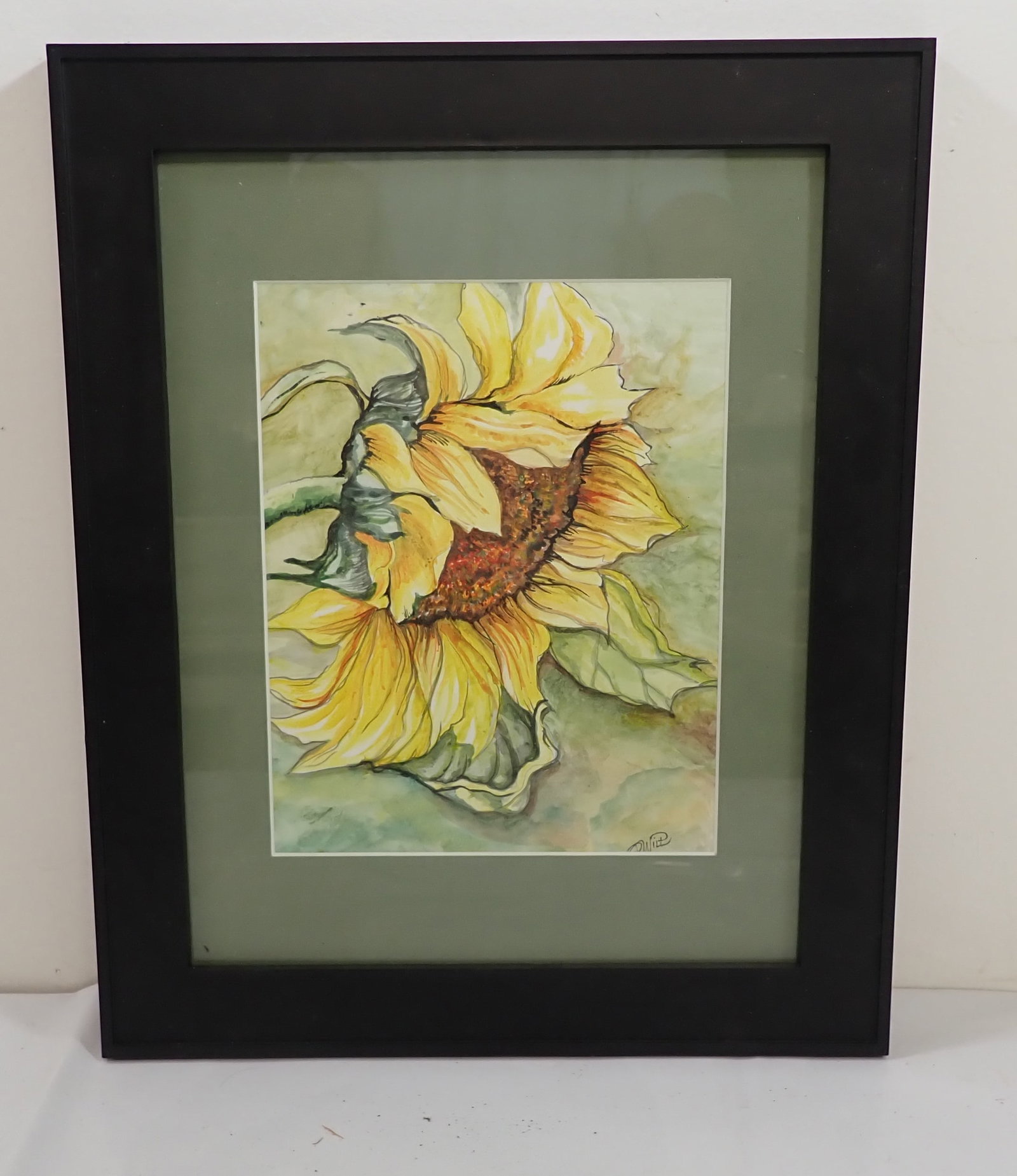 Patricia Wilt Sunflower Watercolor: Approx 13 3/4" x 16 1/2"