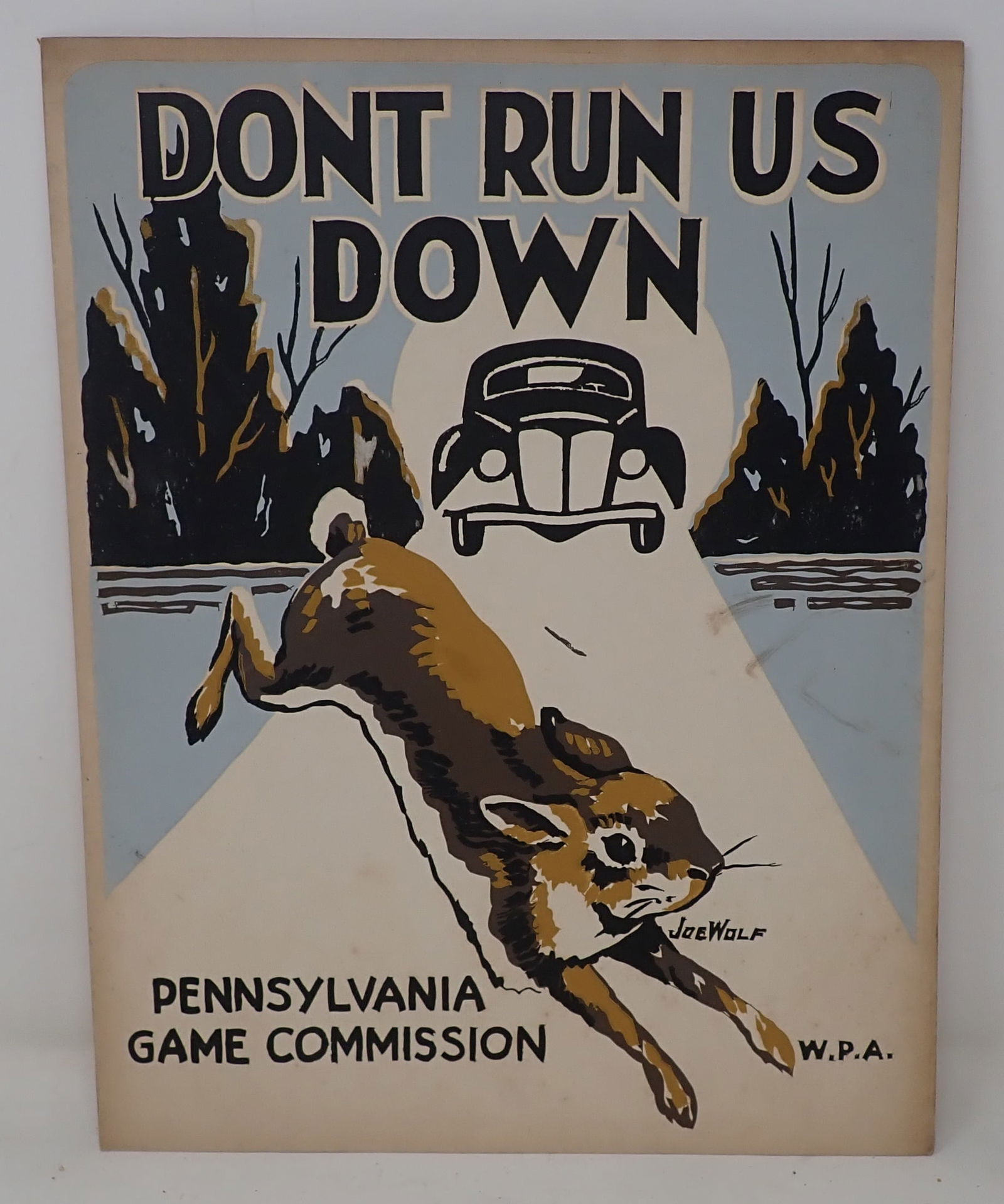 Joe Wolf WPA PA Game Commission Rabbit Sign (1 of 4)