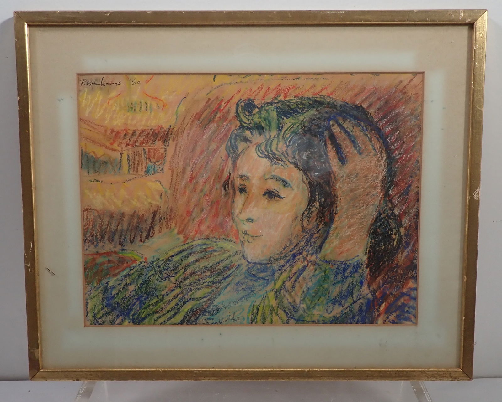 1960 Signed Pastel Portrait (1 of 3)