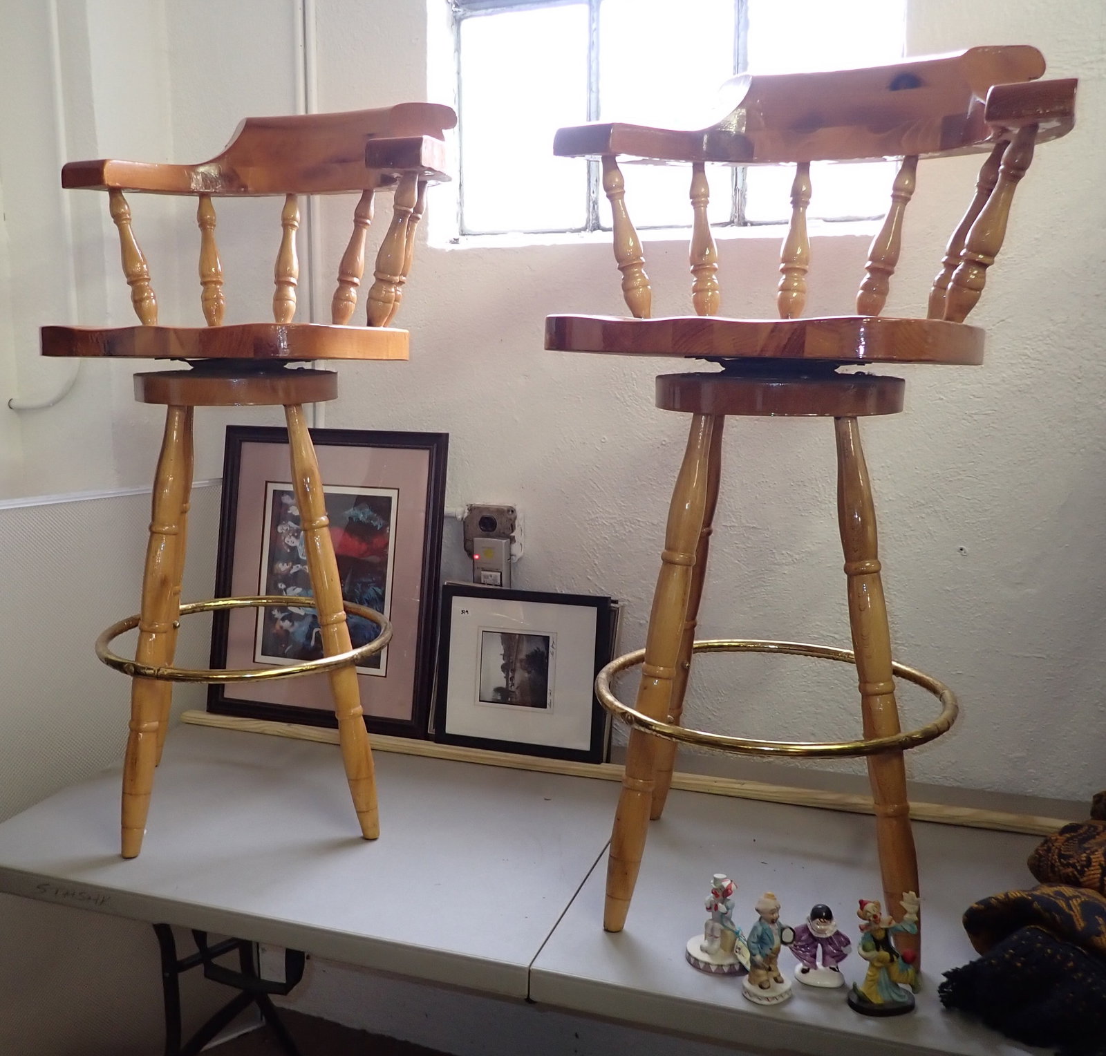 Swivel Bar Stools: Approx 30 1/4" to seat, 16" deep, 25 3/4" wide, 43 3/4" tall. No in house shipping