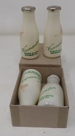 Warminster Farms Hatboro Pa Milk Bottle Salt & Pepper Shakers
