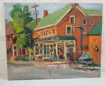 John Reilly Lancaster County Pa Oil on Board Painting