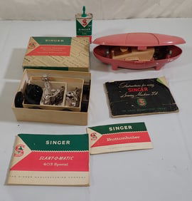 Singer Sewing Machine Attachments incl Oil Can