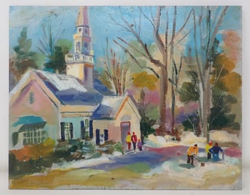 John Reilly Winter Church Painting