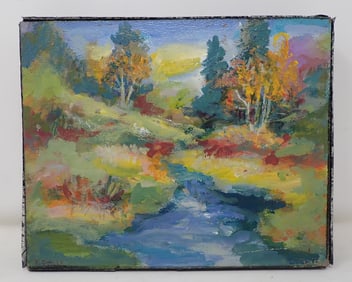John Reilly Landscape Oil on Board Painting