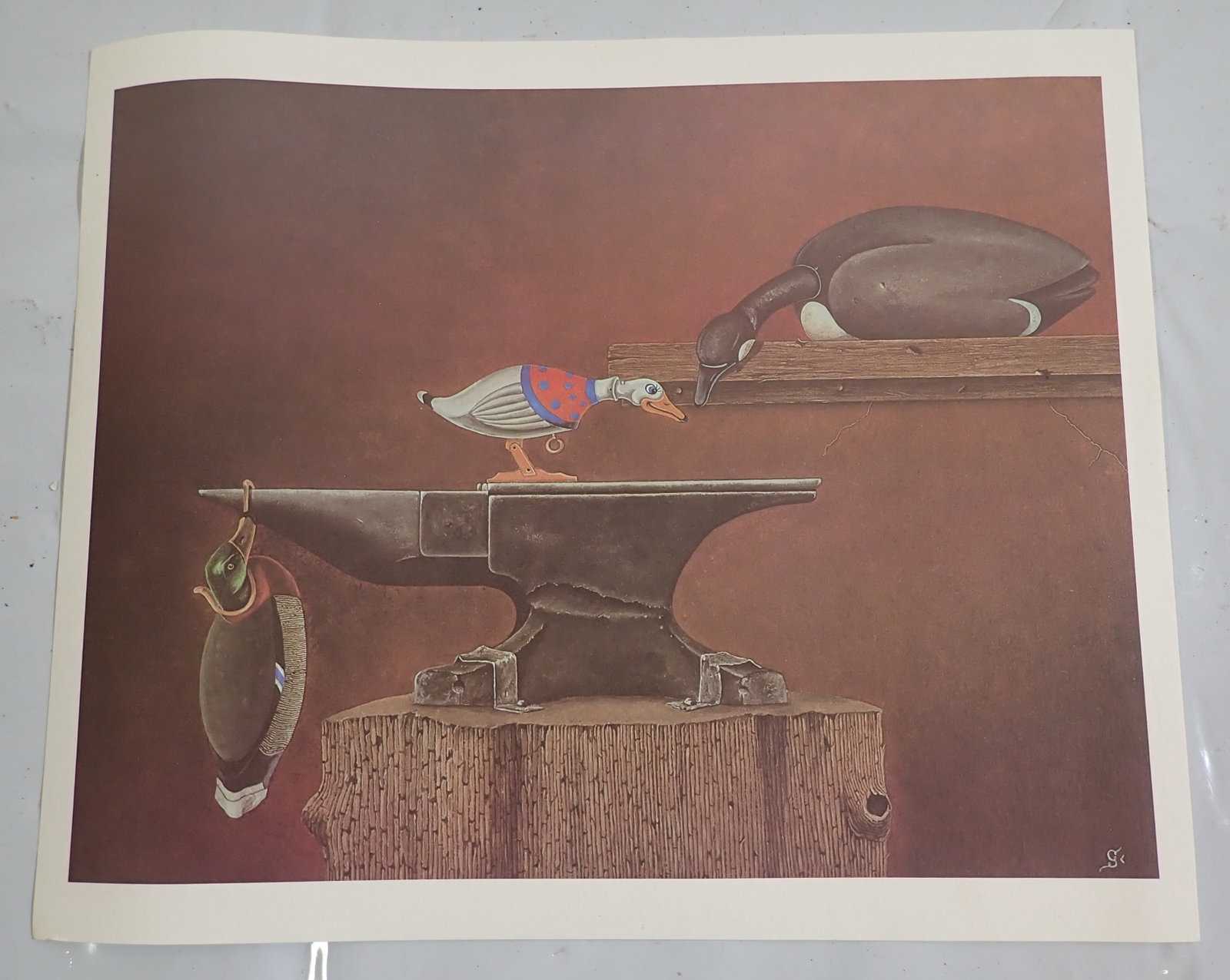 20 Sey Gelfand Decoys & Blacksmith Anvil Prints: You are getting 20 prints in this lot. Apprx 12 1/2" x 15"