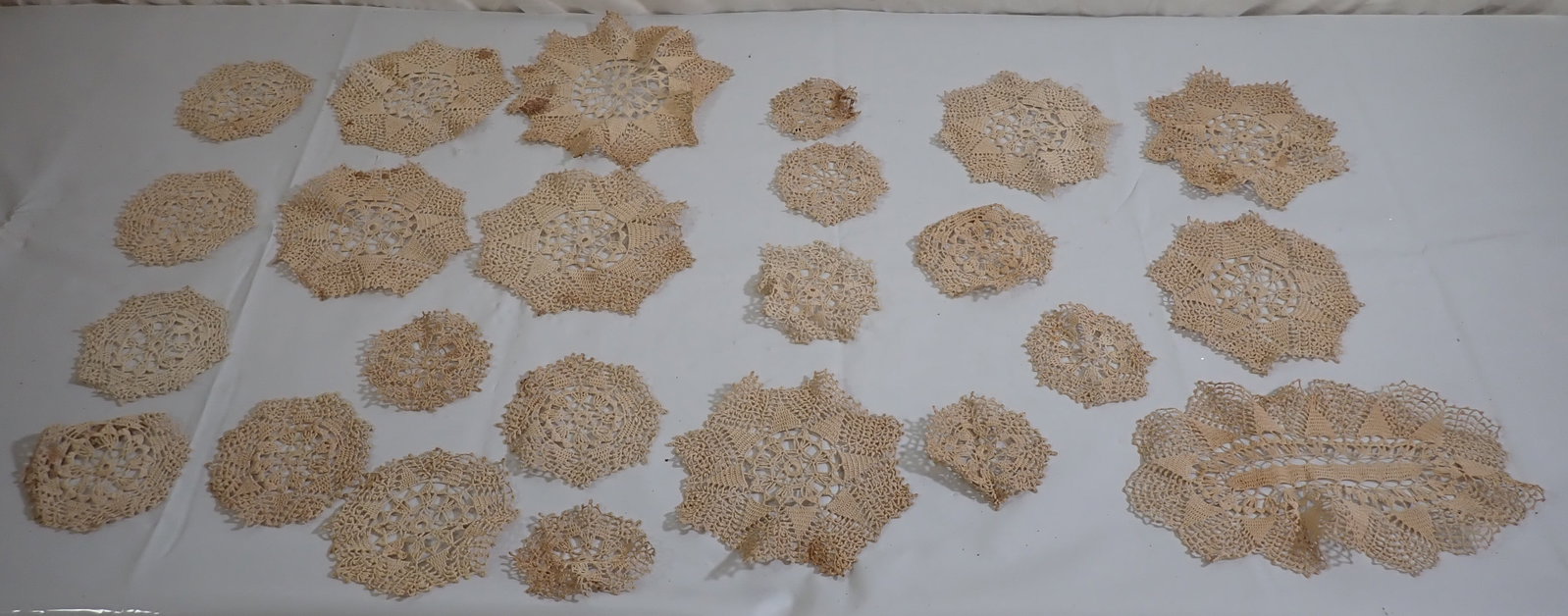 Doilies: Front right one is approx 7" x 12 1/2"