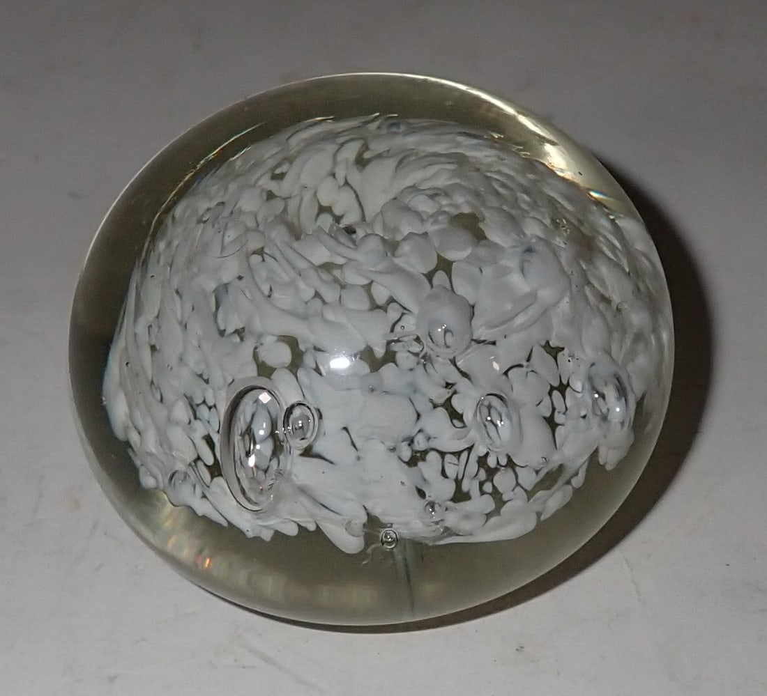 Paperweight: Apprx 2 1/4" in diameter and 1 5/8" tall