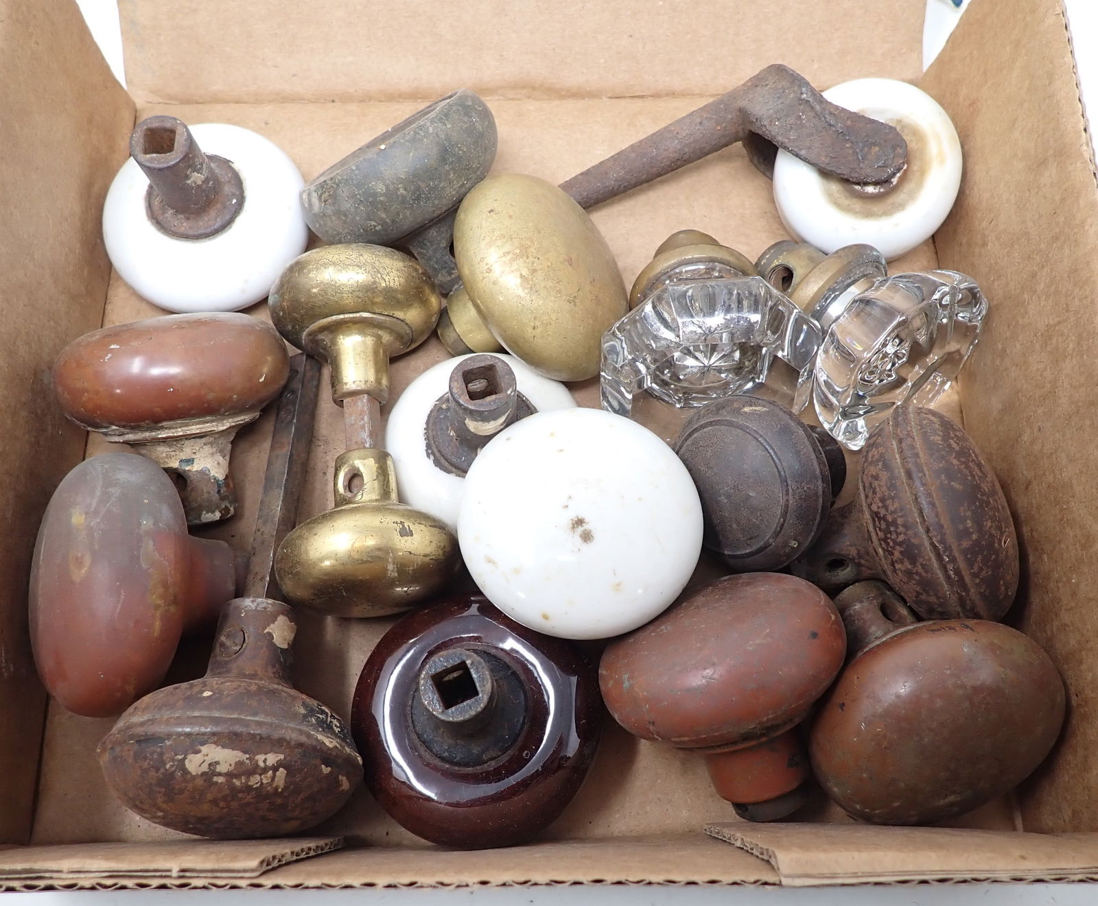 Glass Porcelain & Brass Door Knobs (1 of 1)