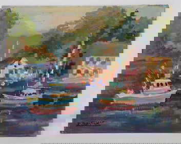 John Reilly Nautical Oil on Board Painting