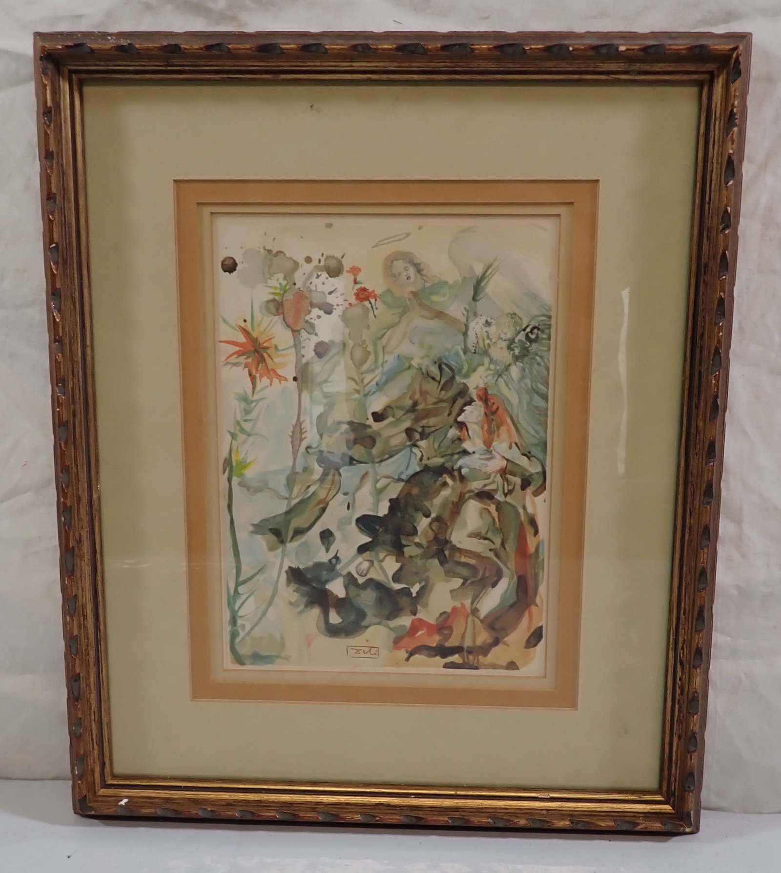 Oriental Watercolor: Approx 14" x 17". If shipping is needed, contact UPS Store 5528 to get a quote BEFORE bidding. There will be NO refunds because of shipping price. Their number is (908)213-6838 and select option 5. Yo