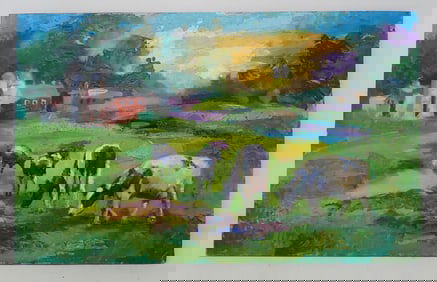John Reilly Holstein Cows Oil Painting