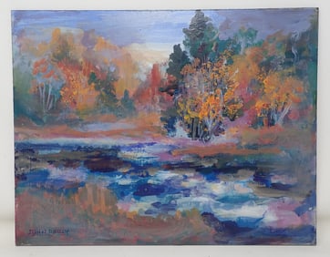 John Reilly Landscape Oil on Board Painting