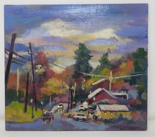 John Reilly Califon NJ Oil on Board Painting
