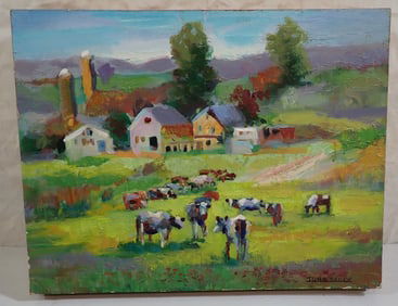John Reilly Farm Painting on Board
