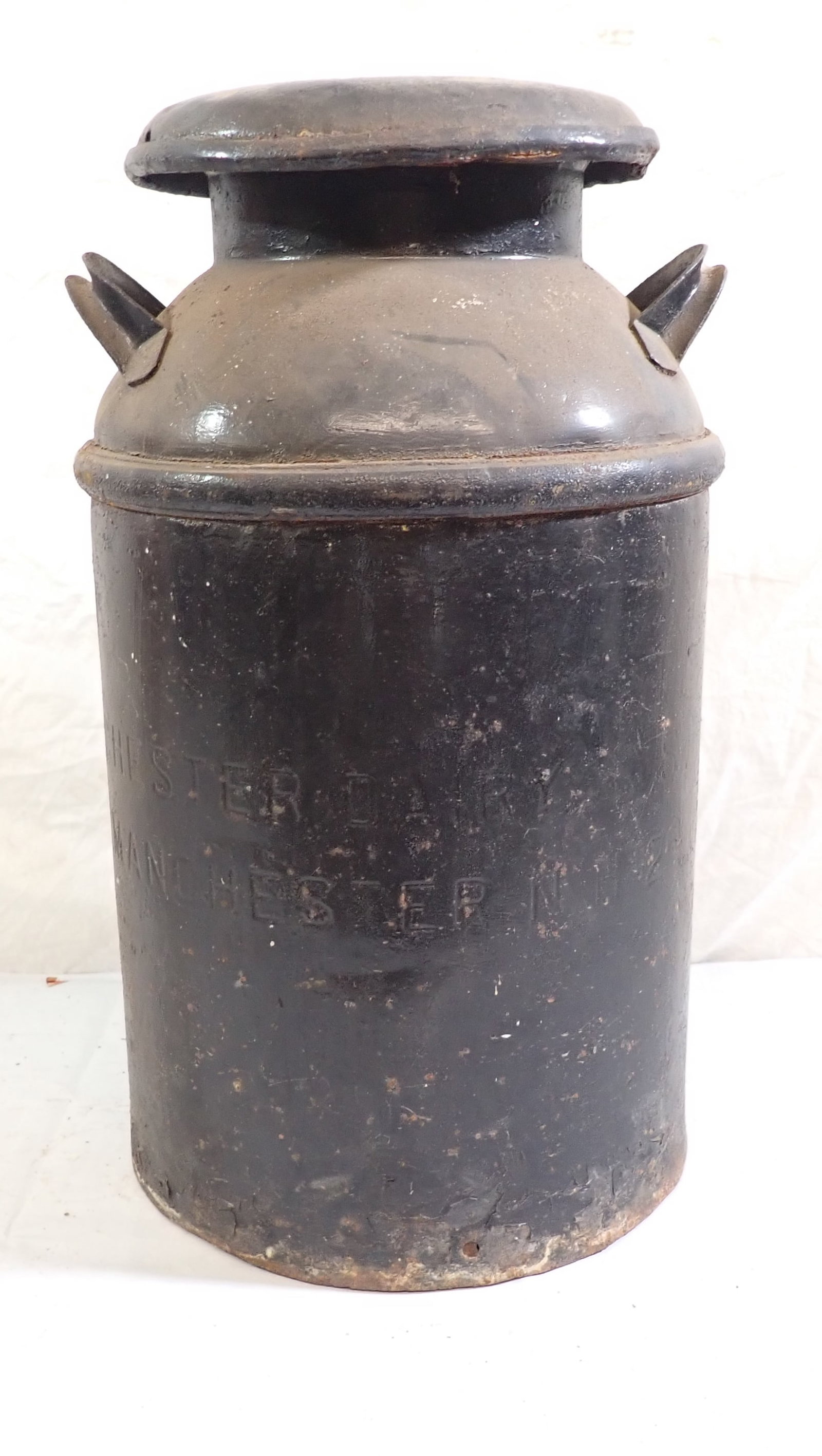 Manchester Dairy New Hampshire Milk Can: Apprx 23 1/2" tall. No in house shipping !