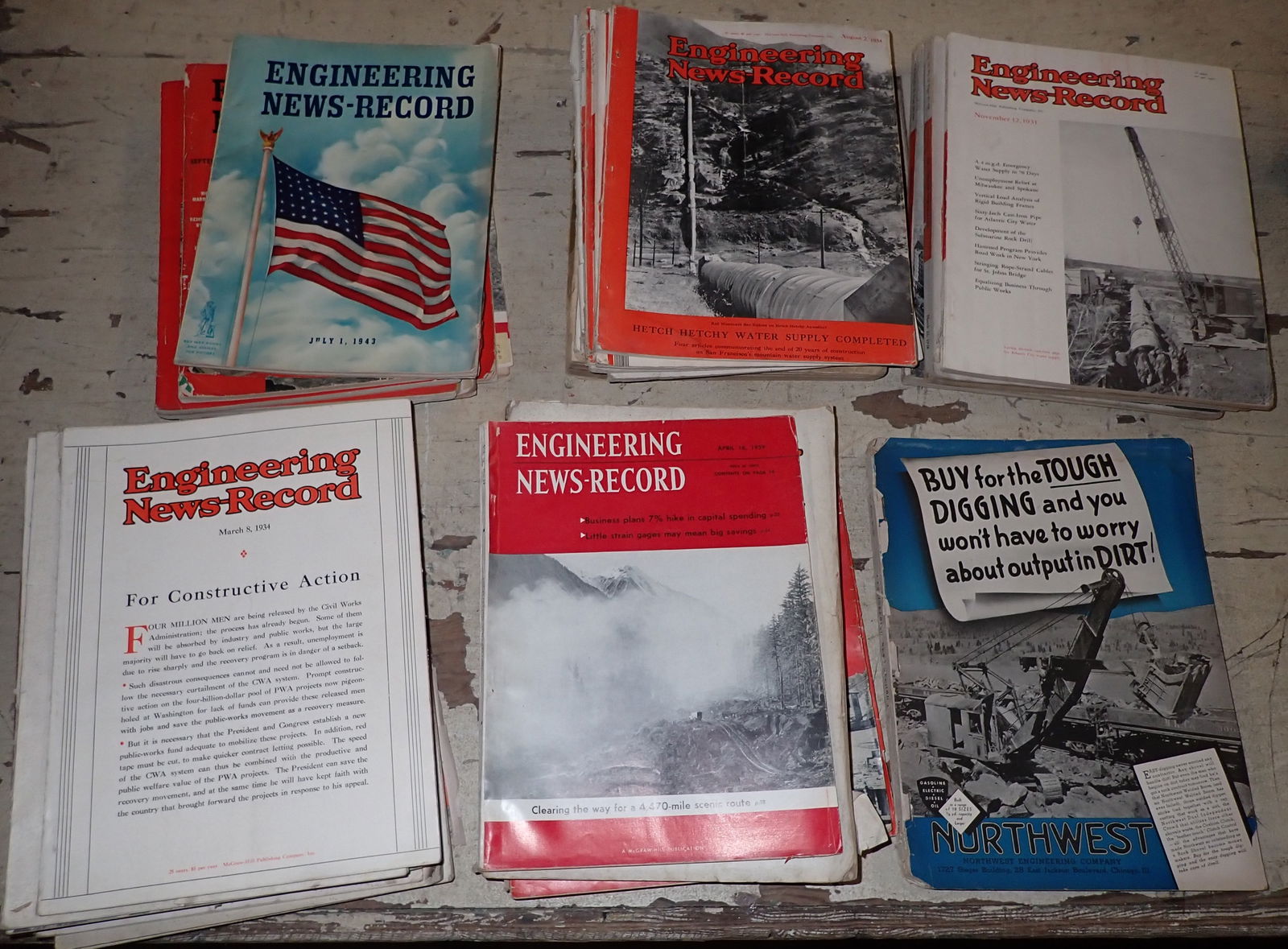 1920's 30's & 40's Engineering New Record Magazines (1 of 5)