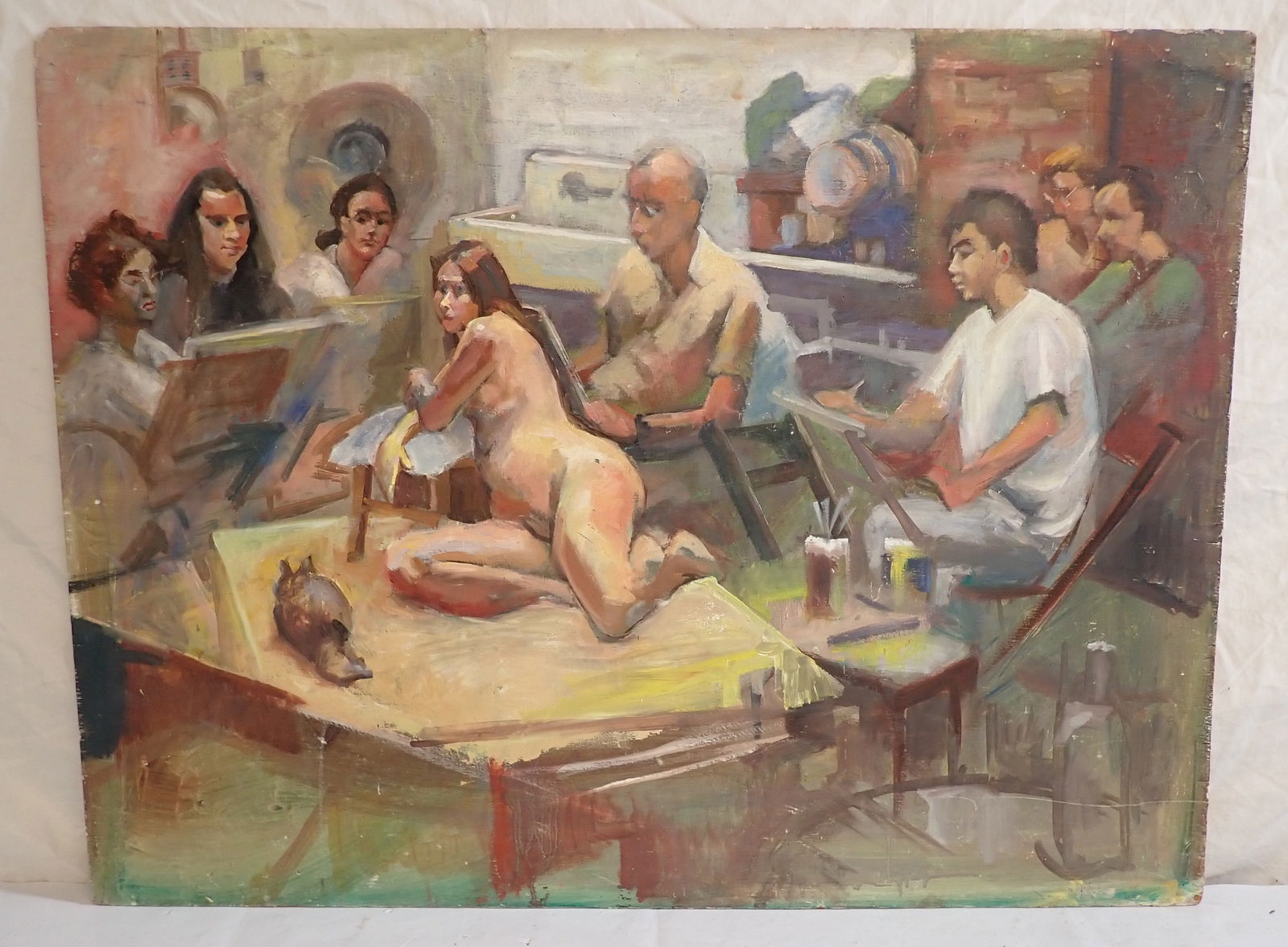 Double Sided John Reilly Nudes Oil on Board Painting (1 of 4)