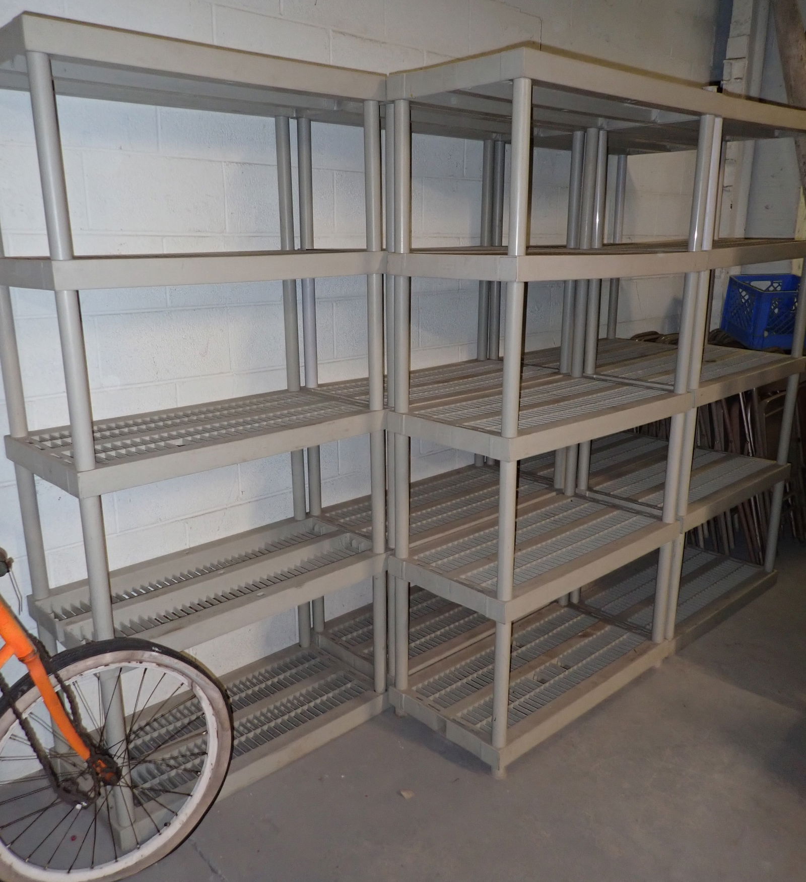 5 Plastic Shelving Units (1 of 2)