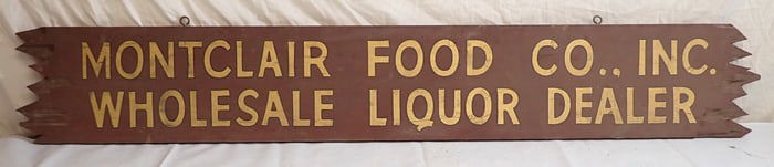 Montclair Food Liquor Dealer Sign