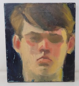 Wally Barnette Portrait Oil on Canvas Painting