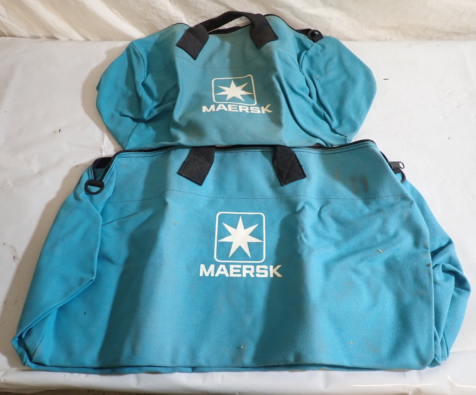 Maersk Duffle Bags: Largest is approx 26" x 16" tall