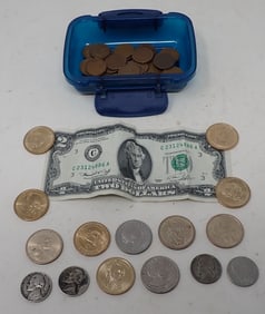 Wheat Pennies Sakakawea Dollars $2 Bill Misc Coins