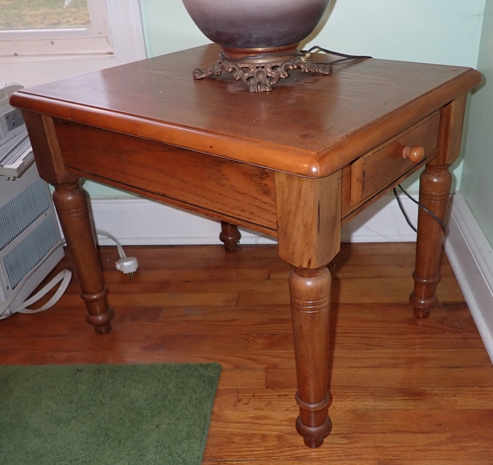 End Table: Approx 22" x 26 1/2" x 22" tall. No in house shipping !