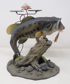 Danbury Mint George Kruth Backwater Bass Sculpture