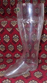Mouth Blown Hand Cut Etched Glass Boot