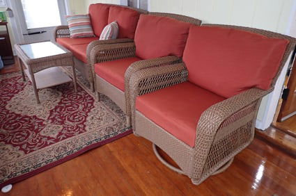 4pc Faux Wicker Patio Set