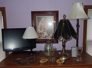 Table Lamps Computer Monitor Religious Print